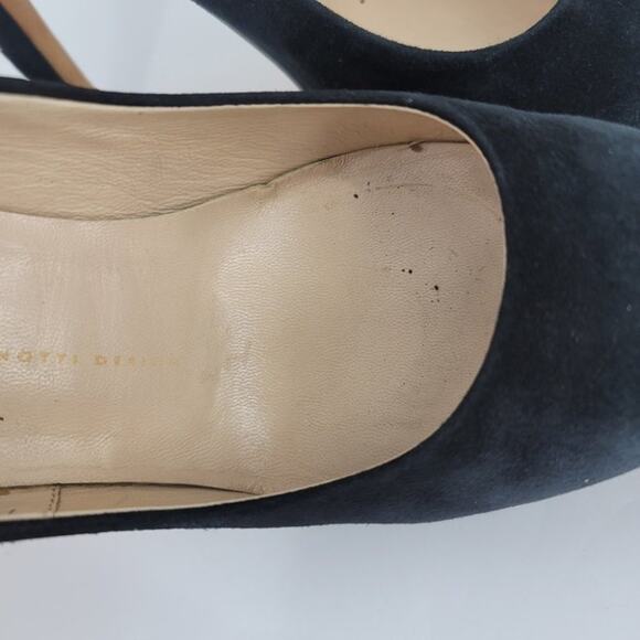 Giuseppe Zannoti Black Suede Round Toe Slip On Platform Heels EUR 40 US 10 - Picture 5 of 7